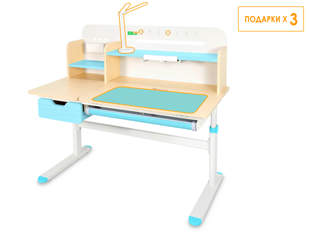 ErgoKids Детский стол Ergokids Bravo Maximus Plus Maple/Blue (арт. TH-360 Maximus Plus MG/BL) фото