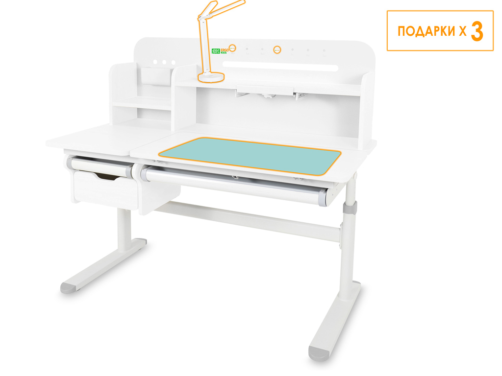 ErgoKids Детский стол Ergokids Bravo Max Plus White/Grey (арт. TH-360 Max Plus WG/G) фото