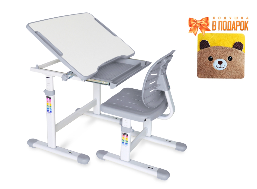 ErgoKids Комплект ErgoKids (стол+стул) Evo-06 Ergo Grey (арт. Evo-06 Ergo G) фото