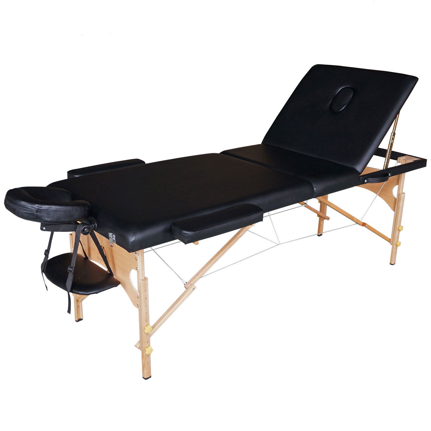 Массажный стол DFC NIRVANA, Relax Pro,  дерев. ножки, цвет черный (Black) фото