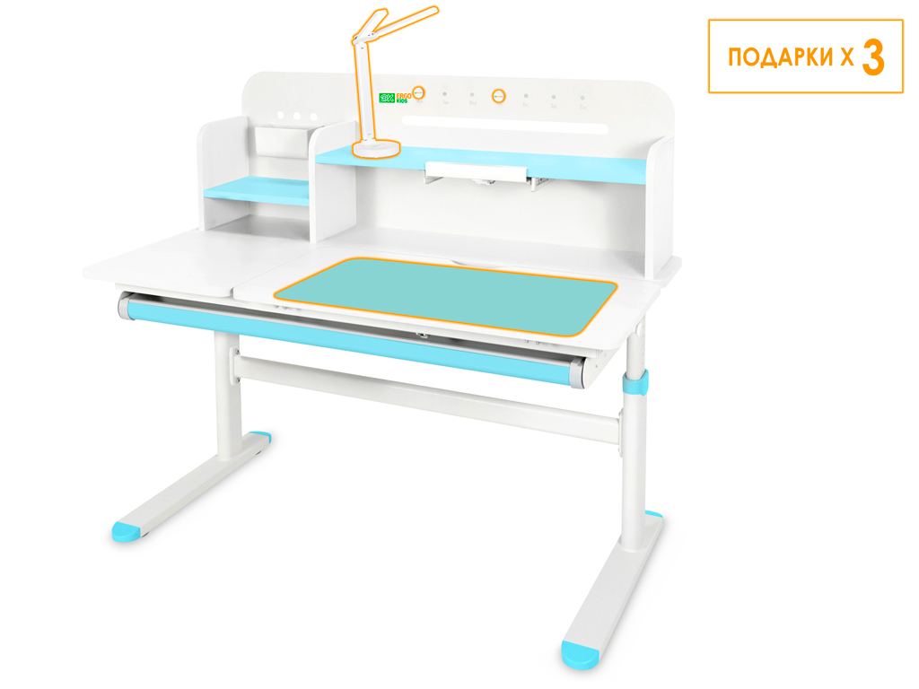 ErgoKids Детский стол Ergokids Bravo Max White/Blue (арт. TH-360 Max WG/BL) фото