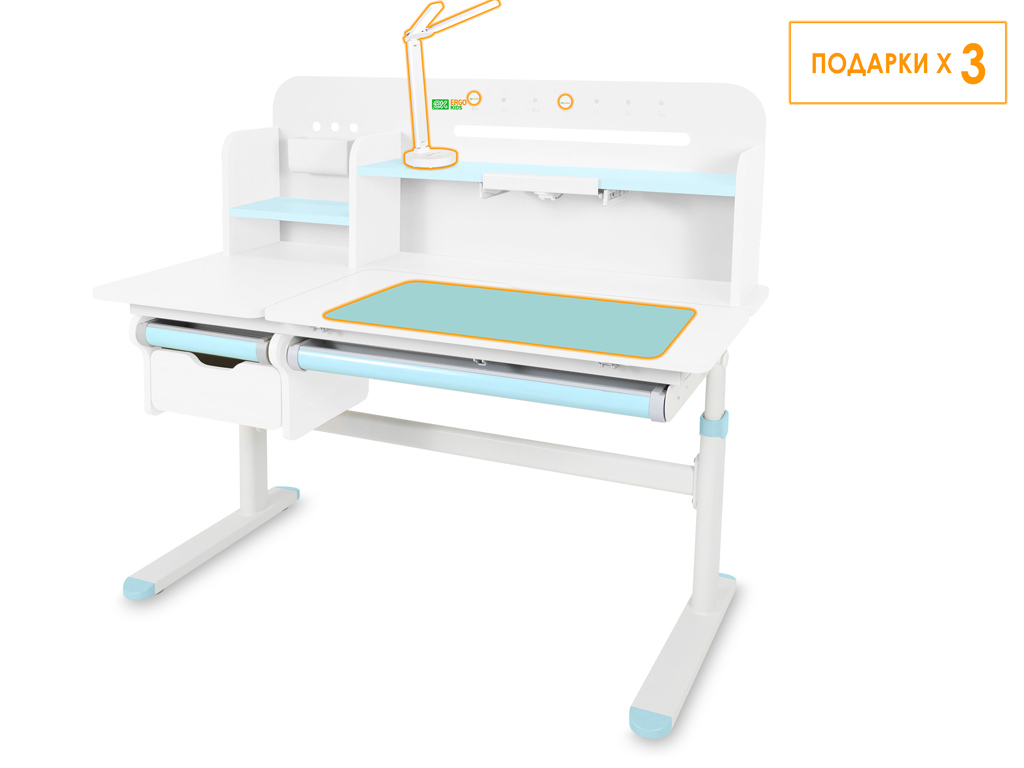 ErgoKids Детский стол Ergokids Bravo Max Plus White/Blue (арт. TH-360 Max Plus WG/BL) фото
