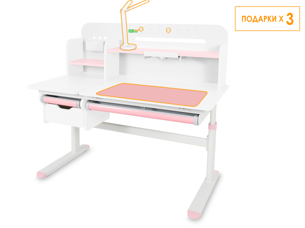 ErgoKids Детский стол Ergokids Bravo Max Plus White/Pink (арт. TH-360 Max Plus WG/PN) фото