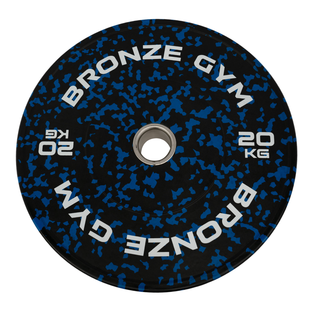 Диск бамперный BRONZE GYM камуфляж синий 20кг фото