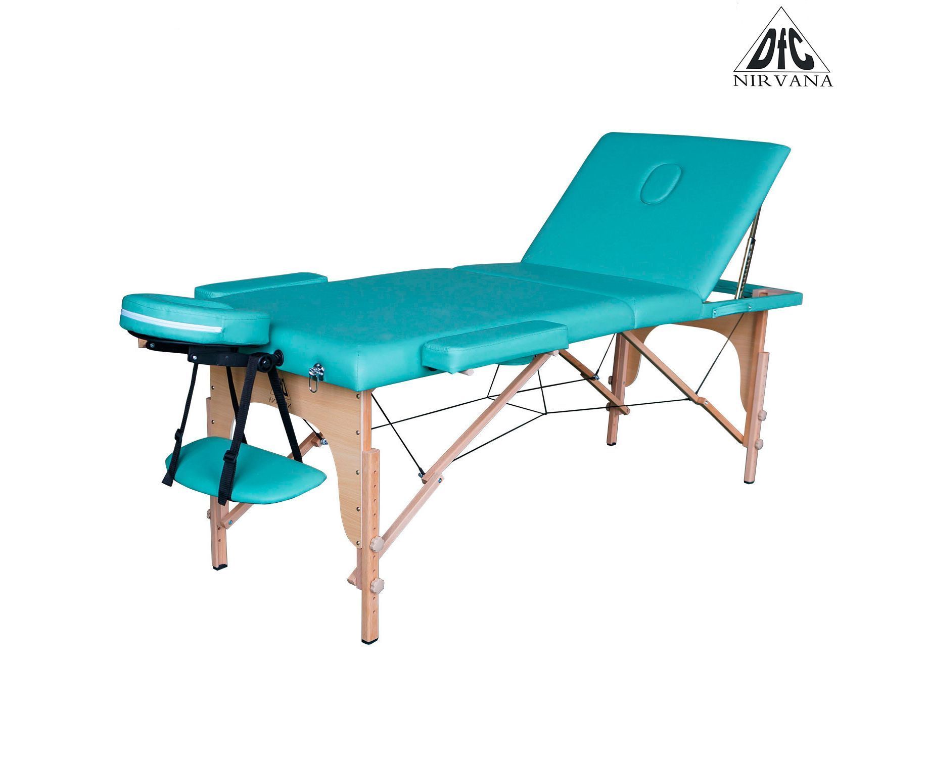 Массажный стол DFC NIRVANA, Relax Pro,  дерев. ножки, цвет зеленый (Green) фото