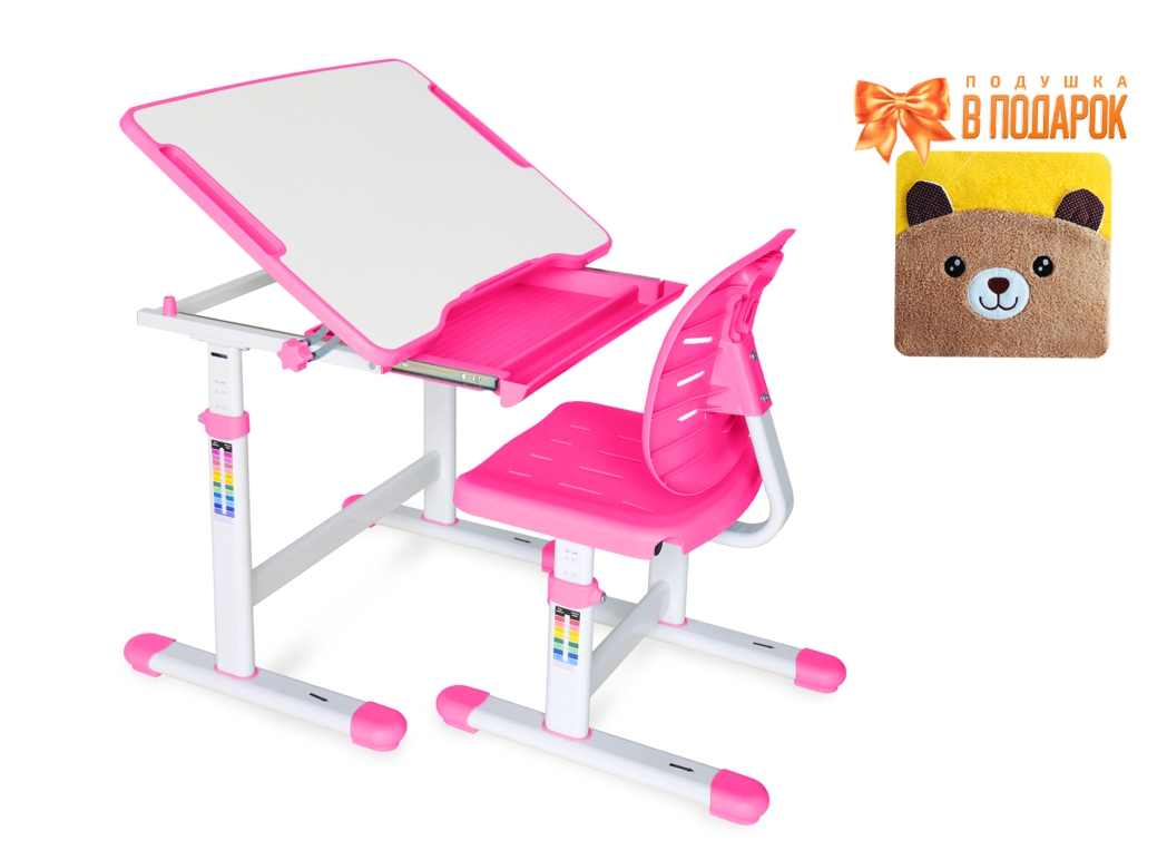 ErgoKids Комплект ErgoKids (стол+стул) Evo-06 Ergo Pink (арт. Evo-06 Ergo PN) фото