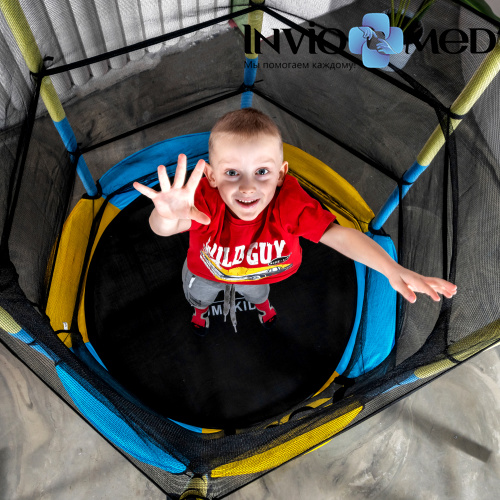 Батут DFC JUMP KIDS 55" желт/син, сетка (137см) фото фото 12 Батут DFC JUMP KIDS 55" желт/син, сетка (137см) фото фото 12