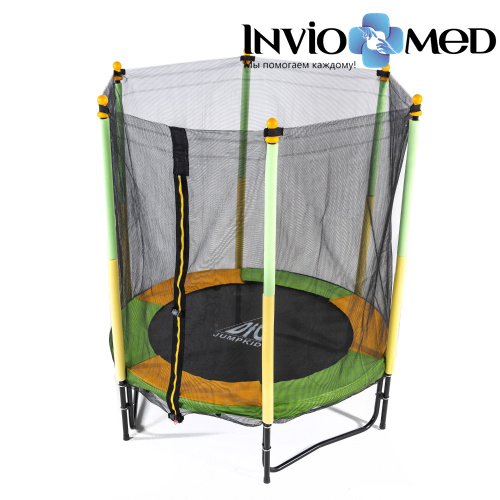 Батут DFC JUMP KIDS 55" зел/желт, сетка (137см) фото фото 2