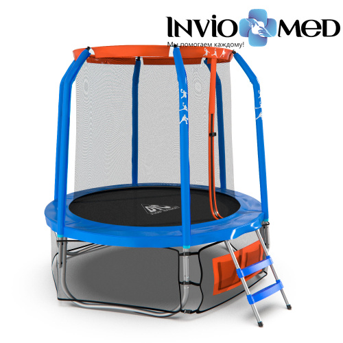 Батут DFC JUMP BASKET 6ft внутр.сетка, лестница (183cм) фото фото 4