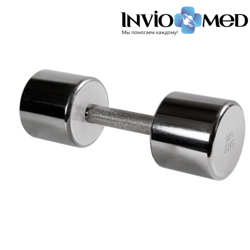Гантель хромированная, 10 кг фото