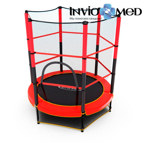 Батут DFC TRAMPOLINE-RED 55 дюймов с сеткой фото Батут DFC TRAMPOLINE-RED 55 дюймов с сеткой фото