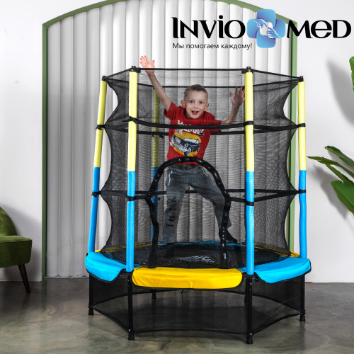 Батут DFC JUMP KIDS 55" желт/син, сетка (137см) фото фото 10 Батут DFC JUMP KIDS 55" желт/син, сетка (137см) фото фото 10