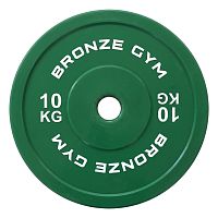 Диск олимпийский BRONZE GYM тяжелоатлетический зеленый 10 кг фото