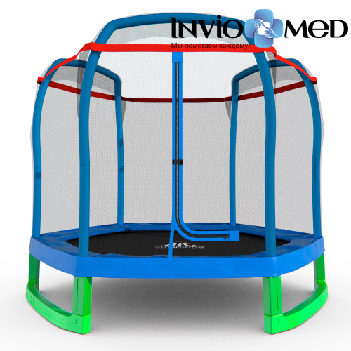 Батут DFC JUMP KIDS 7' синий, сетка (210см) фото фото 3 Батут DFC JUMP KIDS 7' синий, сетка (210см) фото фото 3