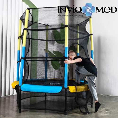 Батут DFC JUMP KIDS 55" желт/син, сетка (137см) фото фото 9 Батут DFC JUMP KIDS 55" желт/син, сетка (137см) фото фото 9