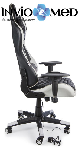 Вибромассажное кресло Calviano 1586 (черно-белое) фото фото 7