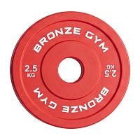 Диск олимпийский BRONZE GYM тяжелоатлетический красный 2,5 кг фото