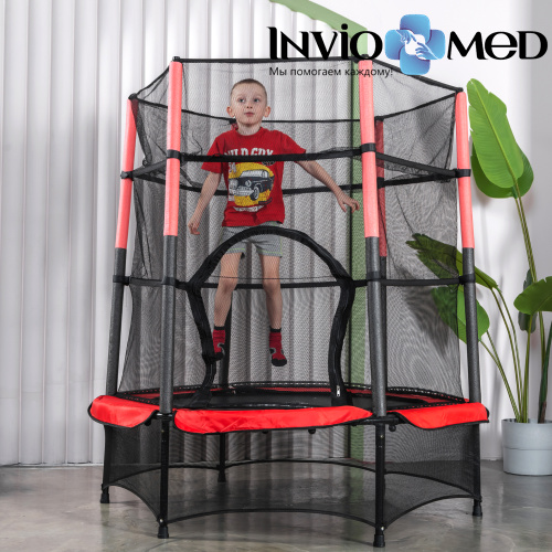 Батут DFC JUMP KIDS 55" красн/сер, сетка (137см) фото фото 11