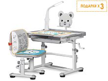 Mealux EVO Комплект мебели (столик + стульчик + ЛЭД лампа) Mealux EVO BD-04 New XL Teddy WG+Led фото