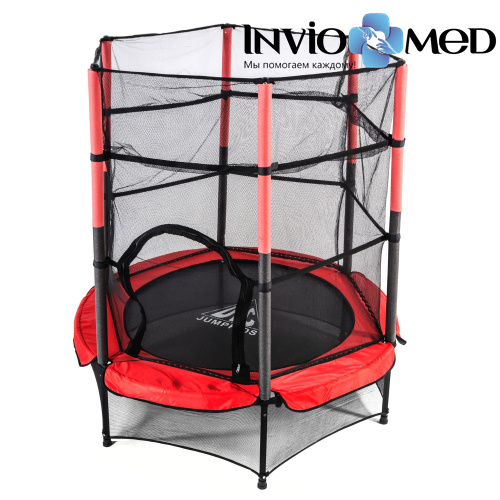 Батут DFC JUMP KIDS 55" красн/сер, сетка (137см) фото