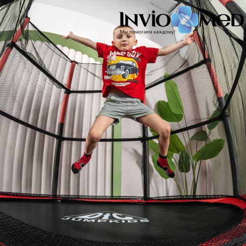 Батут DFC JUMP KIDS 55" красн/сер, сетка (137см) фото фото 12 Батут DFC JUMP KIDS 55" красн/сер, сетка (137см) фото фото 12